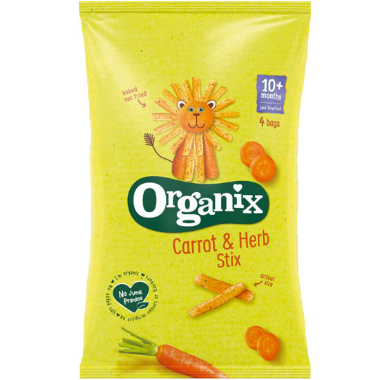 Πολυσυσκευασία Σνακ Καλαμποκιού με Καρότο 'Carrot & Herb Stix' +10μ (4x15γρ)